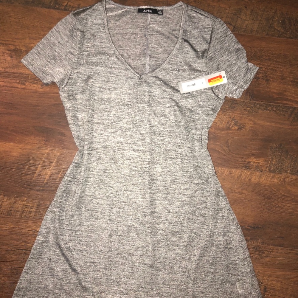 Silk like gray T-shirt NWT